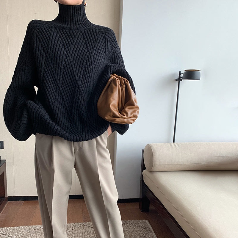 Pull Col Montant Oversize