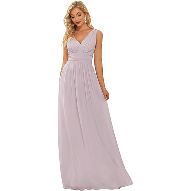 Robe Maxi de Soirée Femme – Élégante, Fluide et Décolleté Profond