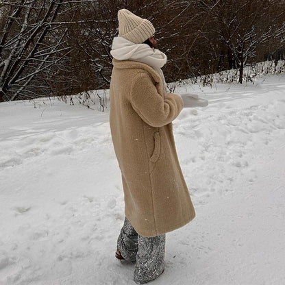 Manteau en  cachemire à boutons longs