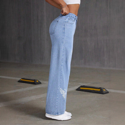 Pantalon Long Imprimé Coupe Droite