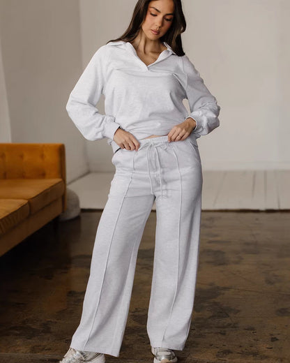 LUNÉA — Ensemble Deux Pièces Casual Uni