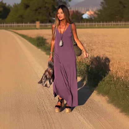 Robe Longue à Bretelles – Élégance & Confort