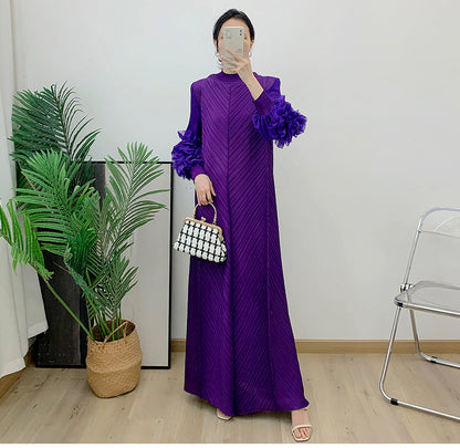 Robe Longue Plissée Grande Taille – Chic, Légère & Confortable