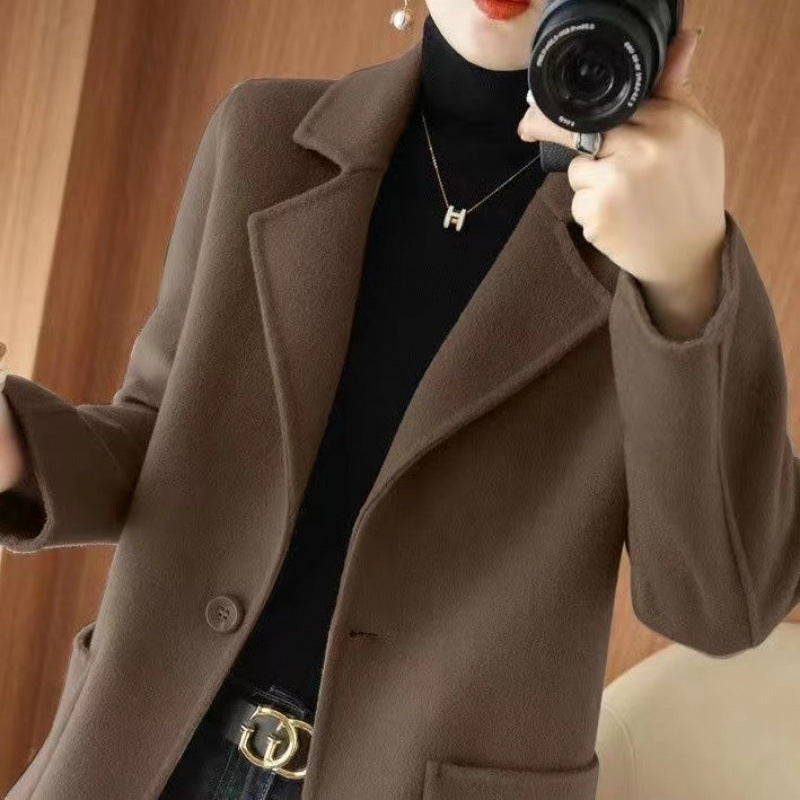 Manteau mi-long en laine, style décontracté chic