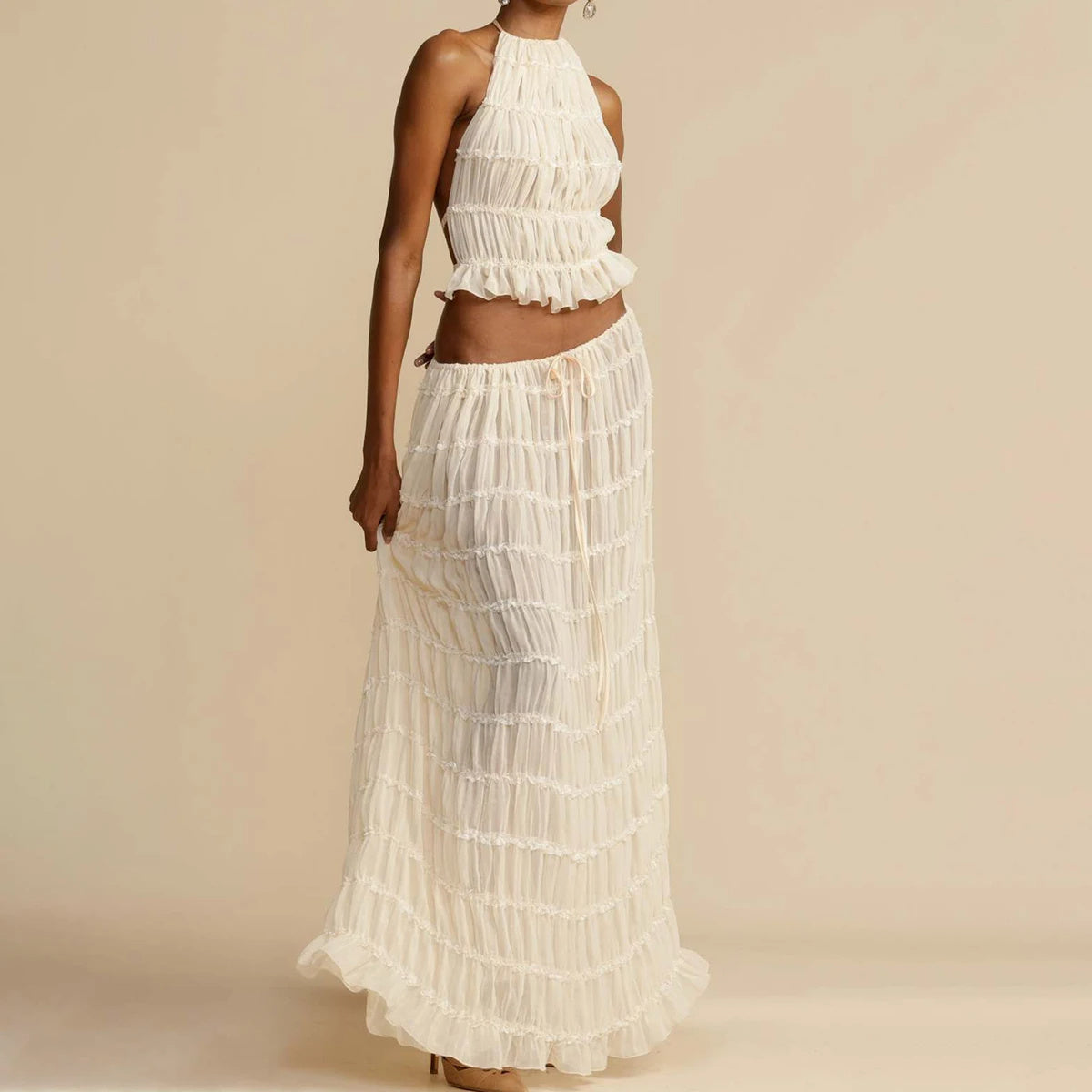 Jupe Longue Évasée – Taille Haute & Style Glamour
