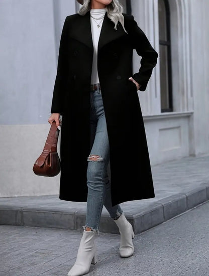 Manteau long en laine coupe ajustée