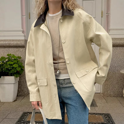 Veste décontractée ample en pur coton