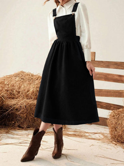 Robe Mi-Longue Printemps & Automne – Style Français & Coupe Ample