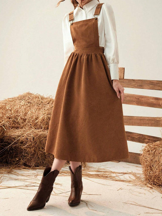 Robe Mi-Longue Printemps & Automne – Style Français & Coupe Ample