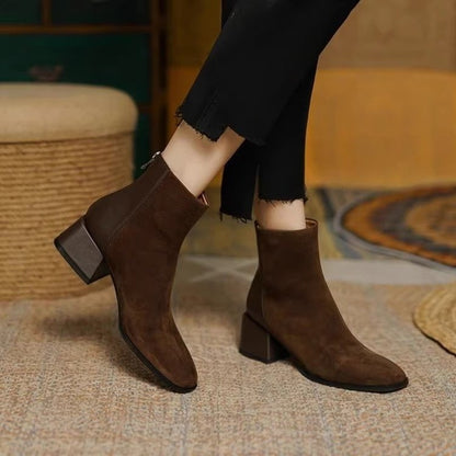 Bottes Martin Mi-Hautes en Suédine