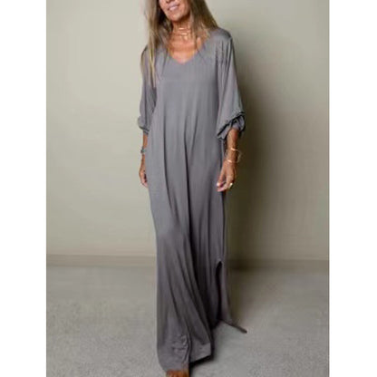 Robe décontractée à manches longues pour dames
