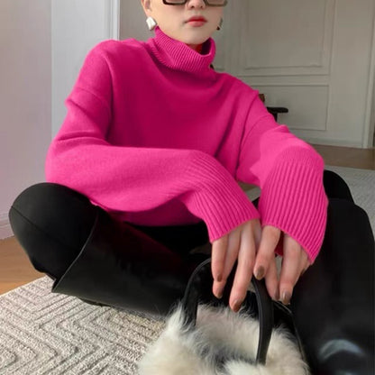 NÉVÉA — Pull Col Roulé Épais en Laine