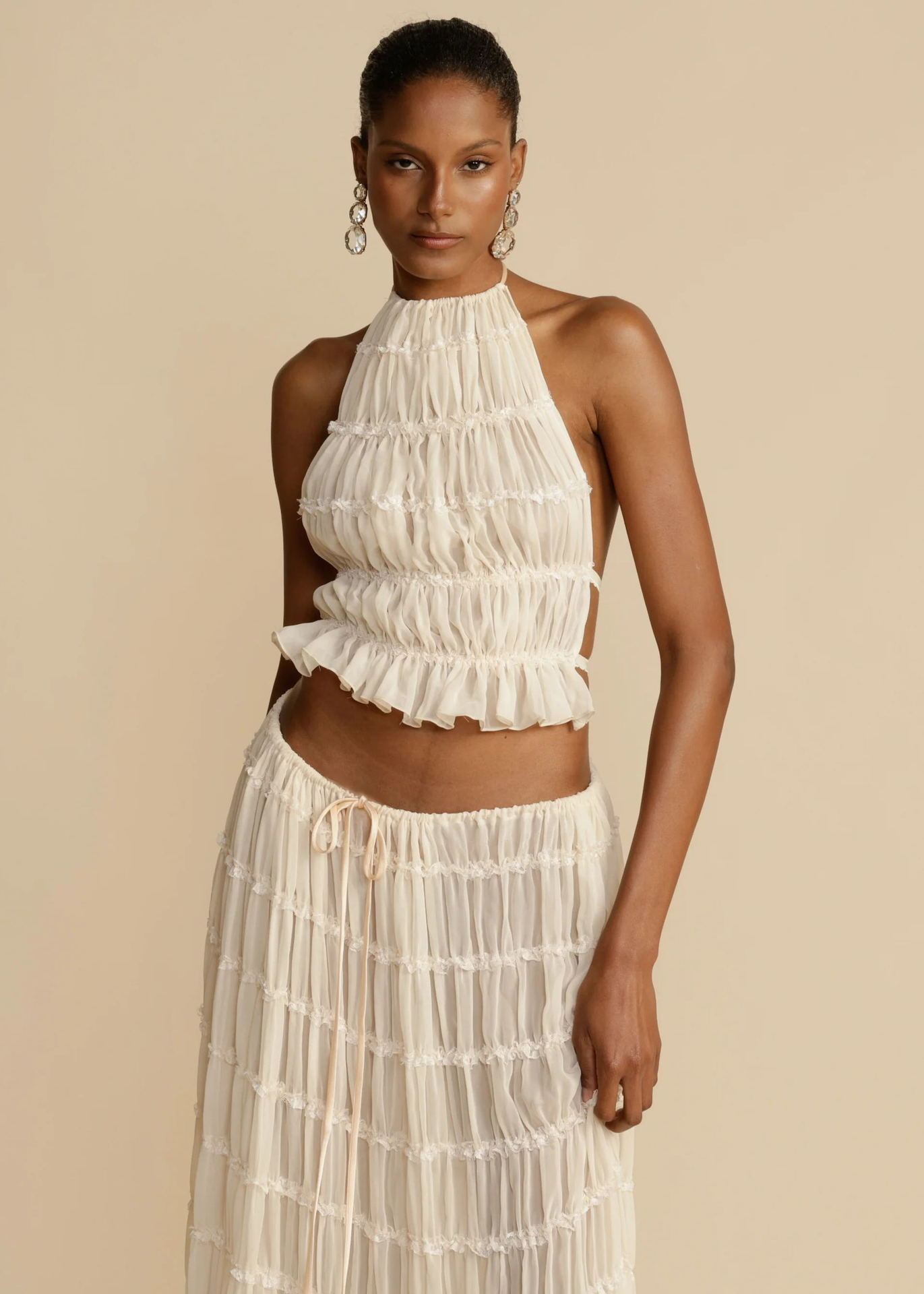 Jupe Longue Évasée – Taille Haute & Style Glamour