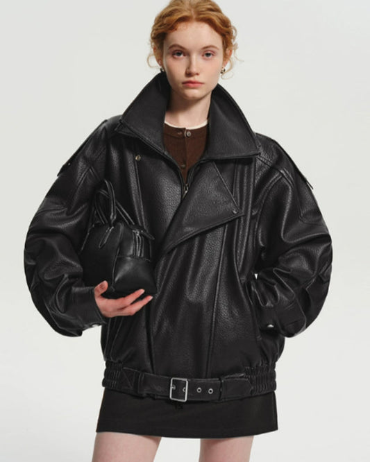 VELMORA— Veste en Cuir Matelassée Doublée