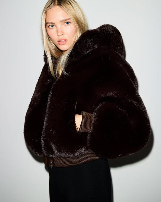 COCOFUR— Veste Fausse Fourrure Zippée