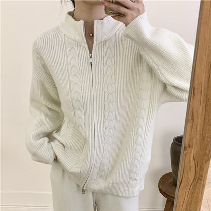 Ensemble haut et pantalon en tricot zippé