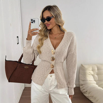 Alveria – Cardigan Élégant  en Maille Col V