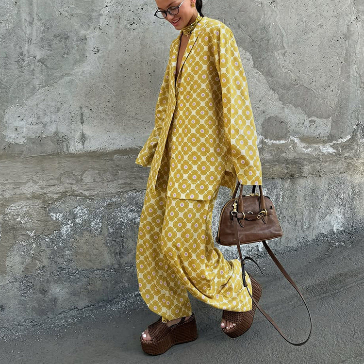 Ensemble deux pièces cardigan à manches longues et pantalon