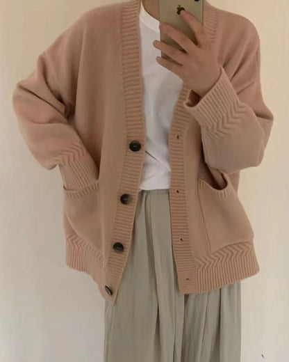 LUNORA — Cardigan Loose à Poches
