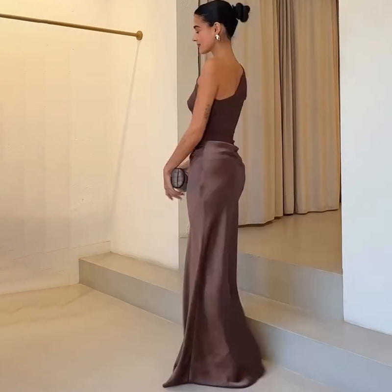 Robe Femme Élégante – Jupe Longue & Taille Haute