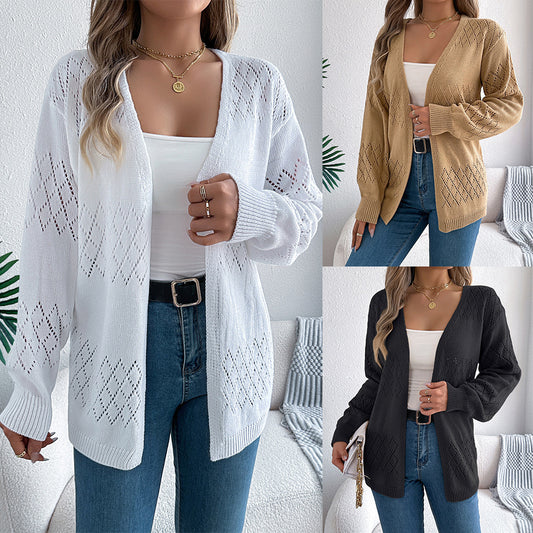 Cardigan Léger Femme – Style Lanterne Ajouré