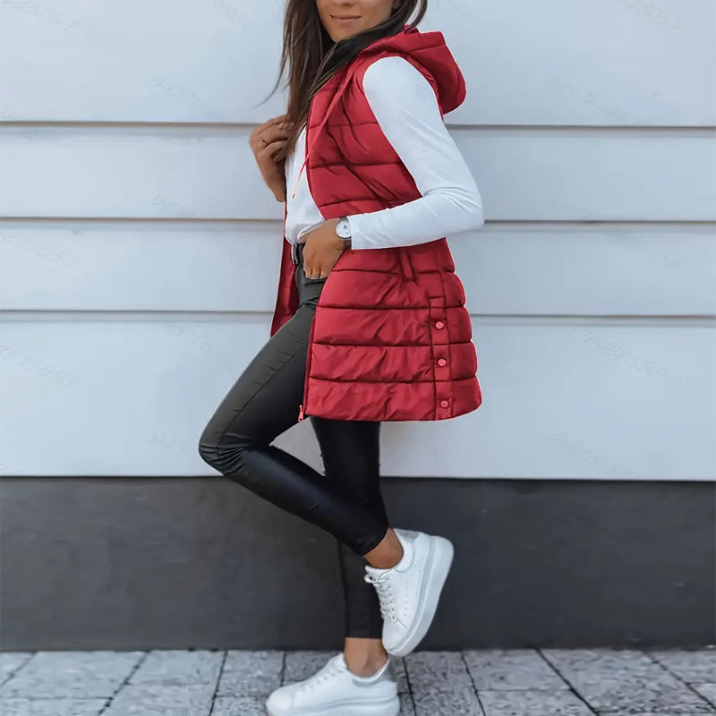 Gilet sans manches à capuche