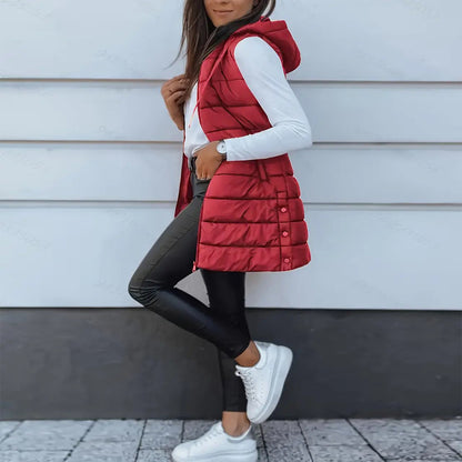 Gilet sans manches à capuche