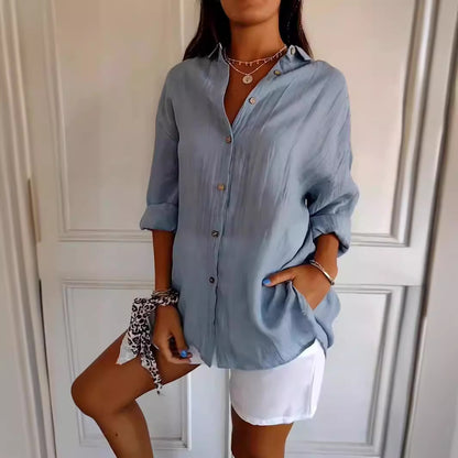 Chemise Femme à Col Revers - Manches Longues