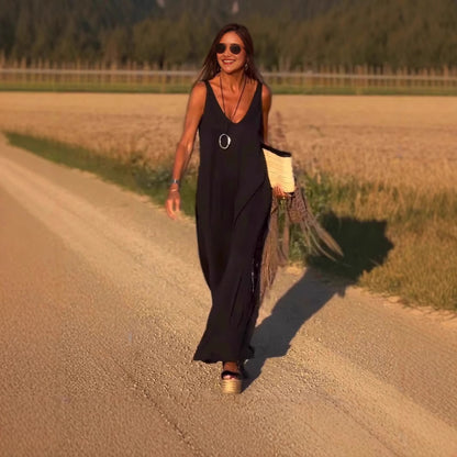 Robe Longue à Bretelles – Élégance & Confort