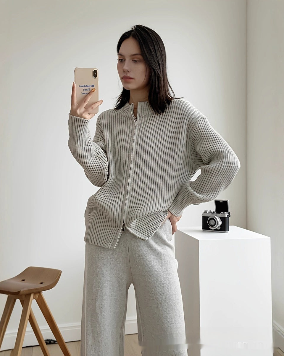 LINEA — Ensemble Tricot Rayé & Pantalon
