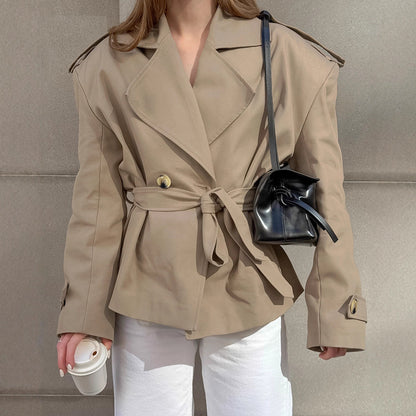 Trench-coat mi-long kaki tendance