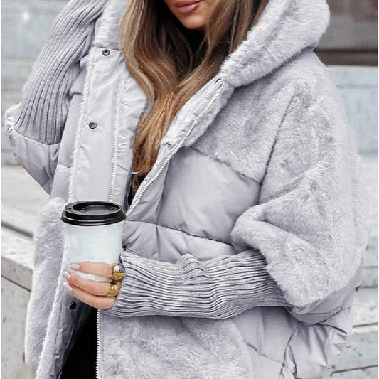 Veste chic en coton–Fausse fourrure