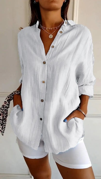 Chemise Femme à Col Revers - Manches Longues