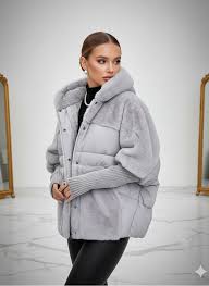 Veste chic en coton–Fausse fourrure